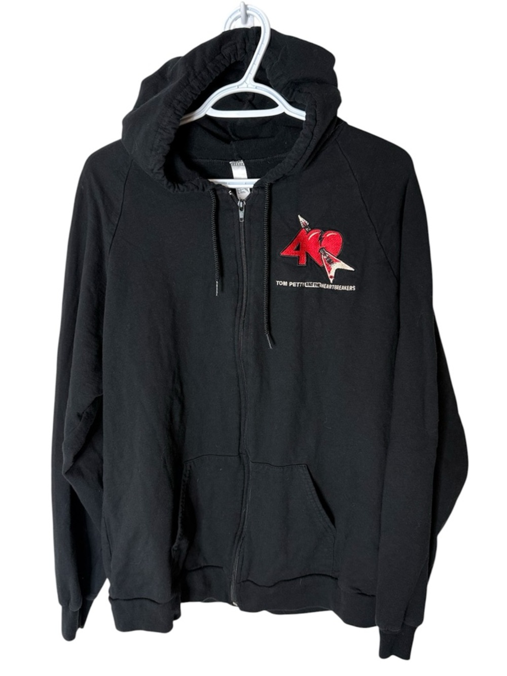 TOM PETTY Men’s Black 40th Anniversary Hooded Zip Up Long Sleeve Size XL